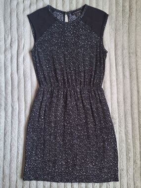 Banana Republic Black Speckle Print Mini Dress Sz 4 BR